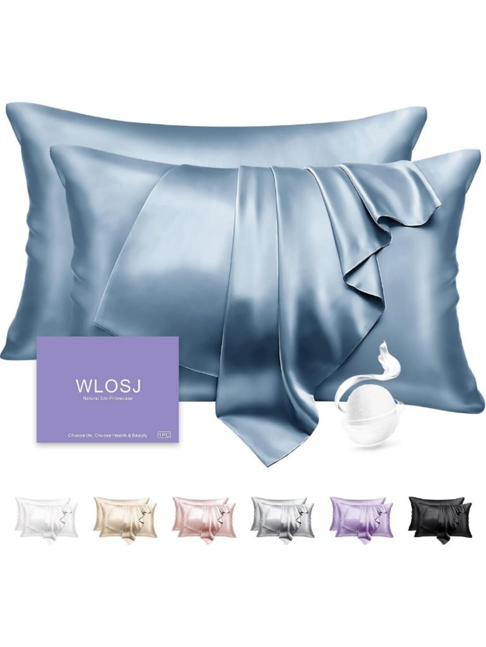 Luxurious 100% Mulberry Silk Pillowcases Set of 2, King Size, Cooling & Soft